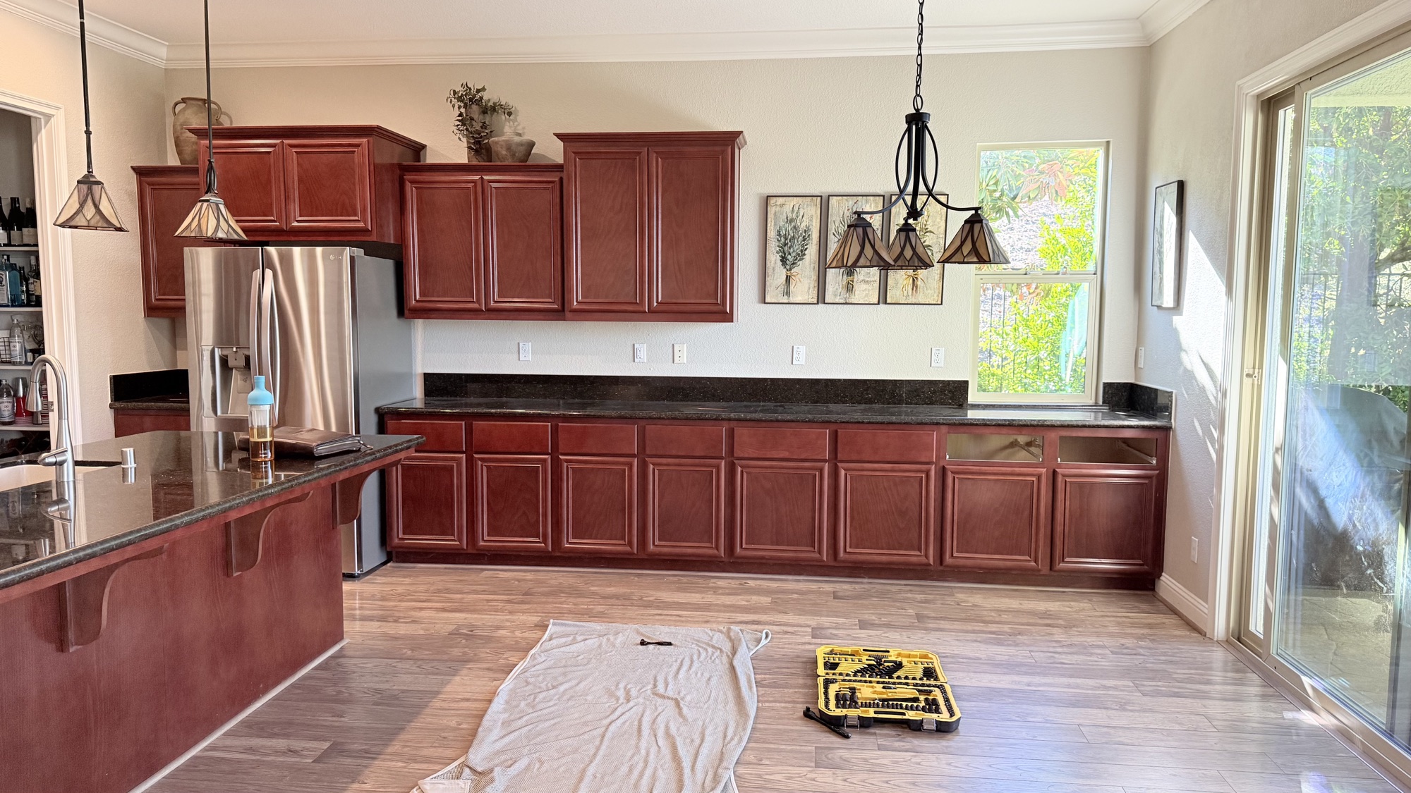 Original appliance wall before partial kitchen renovation in El Dorado Hills